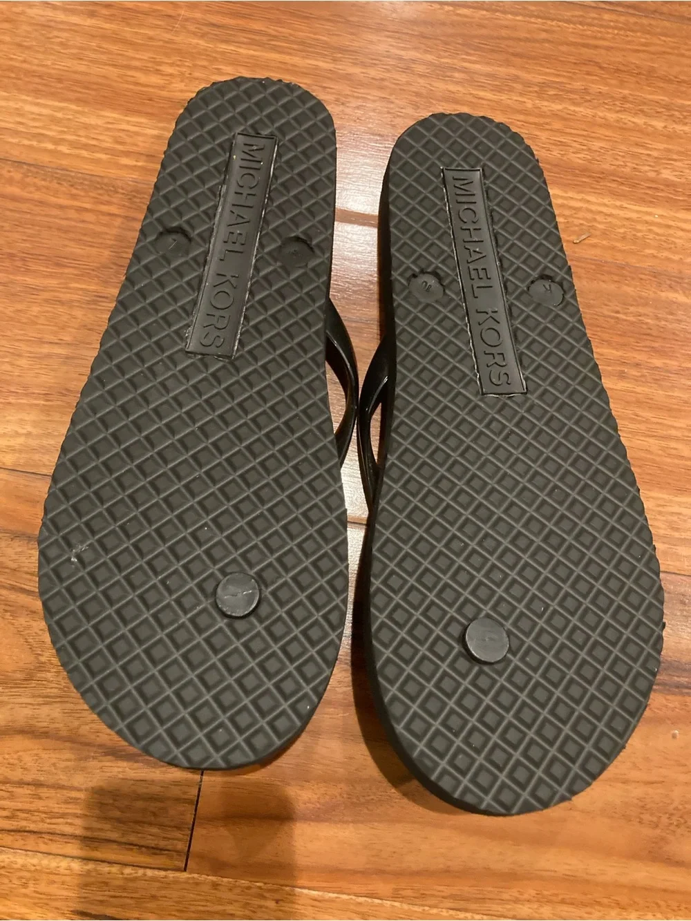 Michael Kors MK Logo PVC Mini Jet Set Print Women's Flip Flops Size 10